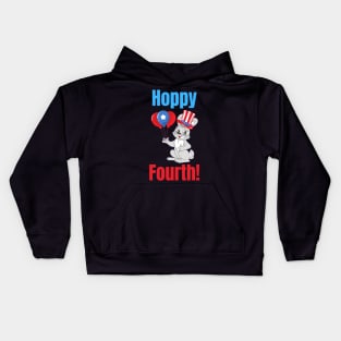 Hoppy Fourth of July Independence Day Rabbit Bunny Holiday Lover Patriotic Gifts Kids Hoodie